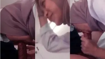 Cewek Ukhti Senyum Manis, Lanjut Ngewe Mulut