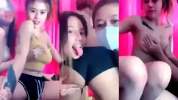Trio Gadis Liar Jilat Kontol Lesbi